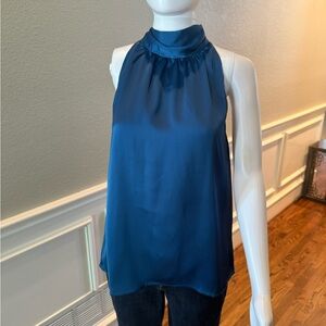 entro Sleeveless High-Neck Satin Camisole - Teal